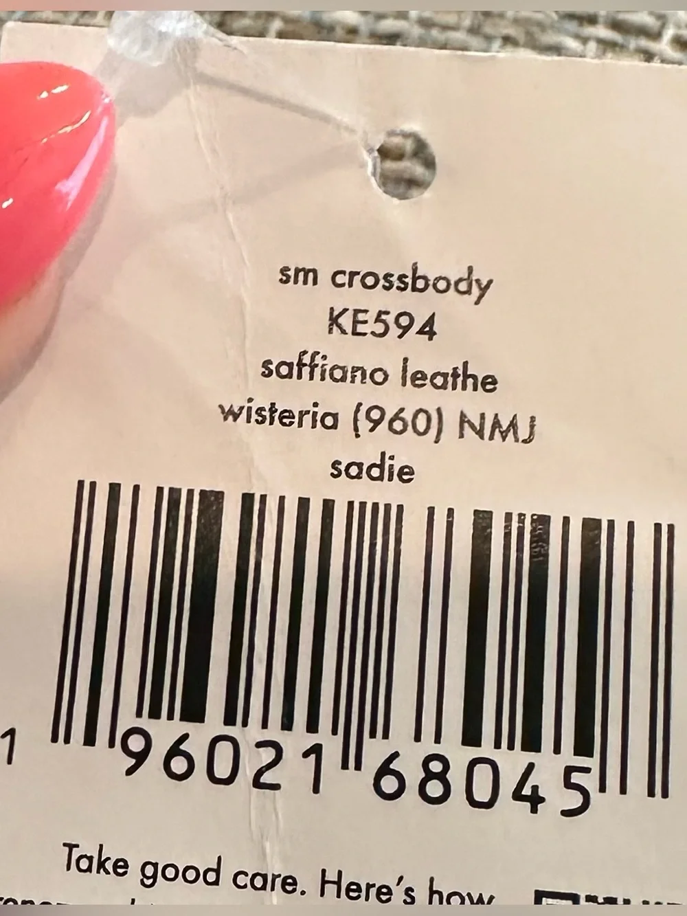 Kate Spade New York Sadie Small Saffiano Leather Crossbody in Soft Lavender NWT